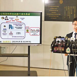 找換店涉洗黑錢6億， 海關拘三姐弟及友人。